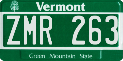 VT license plate ZMR263