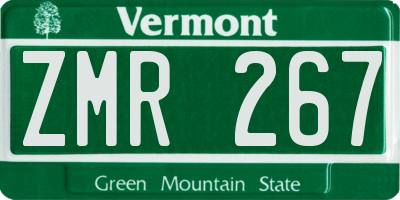 VT license plate ZMR267