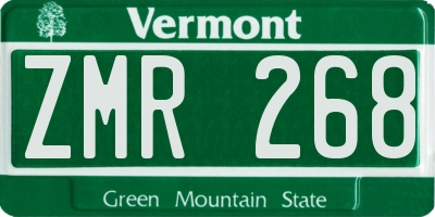 VT license plate ZMR268