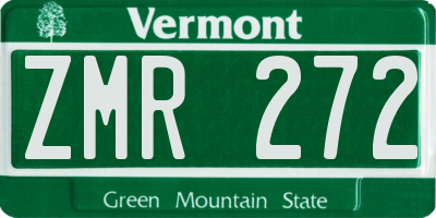 VT license plate ZMR272