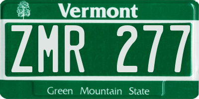 VT license plate ZMR277