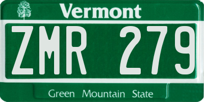 VT license plate ZMR279