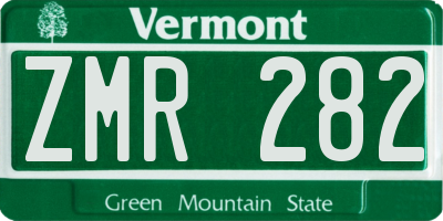 VT license plate ZMR282