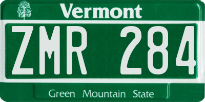 VT license plate ZMR284