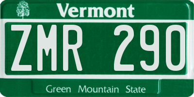 VT license plate ZMR290
