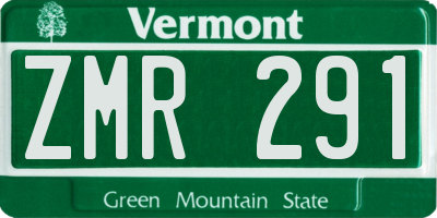 VT license plate ZMR291