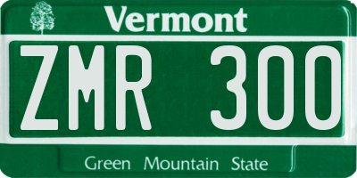 VT license plate ZMR300
