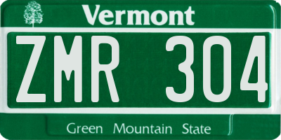 VT license plate ZMR304