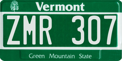VT license plate ZMR307