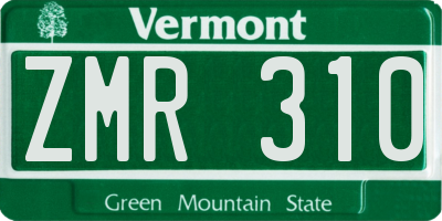 VT license plate ZMR310