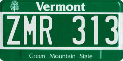 VT license plate ZMR313