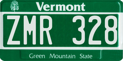 VT license plate ZMR328