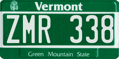 VT license plate ZMR338