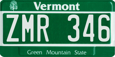 VT license plate ZMR346