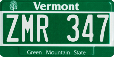 VT license plate ZMR347