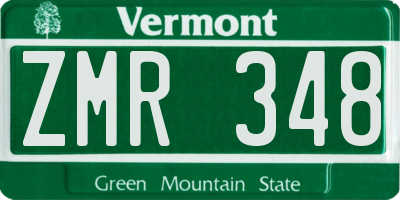 VT license plate ZMR348
