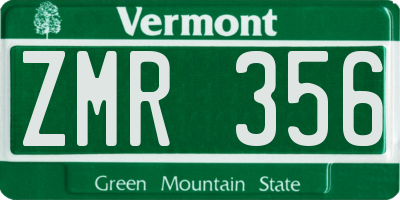 VT license plate ZMR356