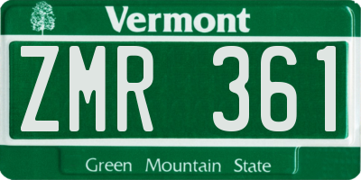 VT license plate ZMR361