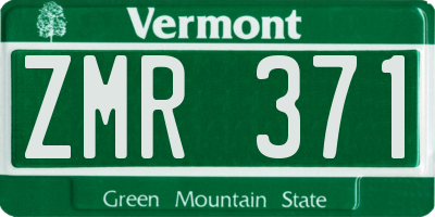 VT license plate ZMR371