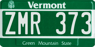 VT license plate ZMR373