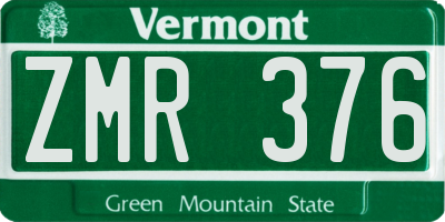 VT license plate ZMR376
