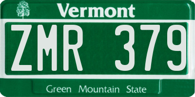 VT license plate ZMR379