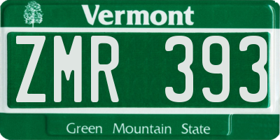 VT license plate ZMR393
