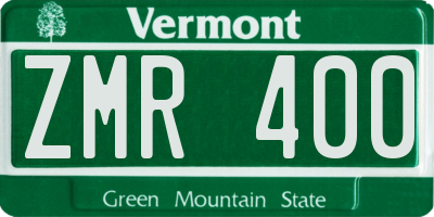 VT license plate ZMR400