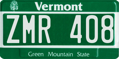 VT license plate ZMR408