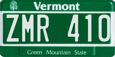 VT license plate ZMR410