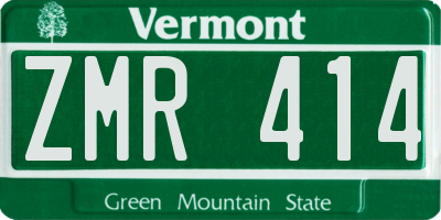 VT license plate ZMR414