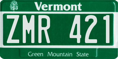 VT license plate ZMR421