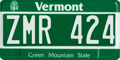 VT license plate ZMR424