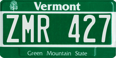 VT license plate ZMR427