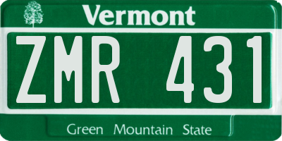 VT license plate ZMR431