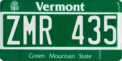 VT license plate ZMR435