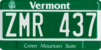 VT license plate ZMR437