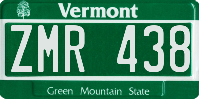 VT license plate ZMR438