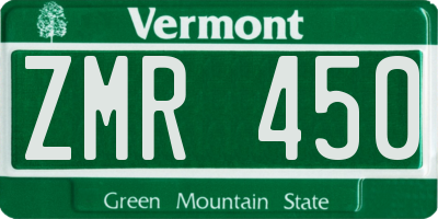 VT license plate ZMR450