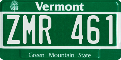 VT license plate ZMR461