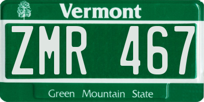 VT license plate ZMR467