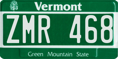 VT license plate ZMR468