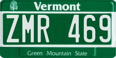 VT license plate ZMR469