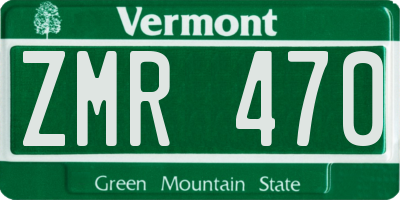 VT license plate ZMR470