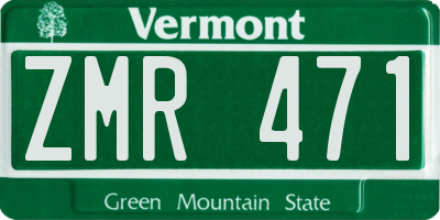VT license plate ZMR471