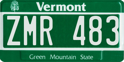 VT license plate ZMR483