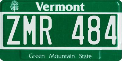 VT license plate ZMR484