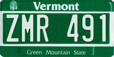 VT license plate ZMR491