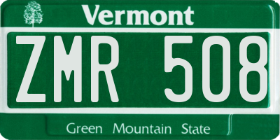 VT license plate ZMR508