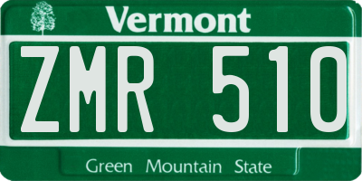 VT license plate ZMR510
